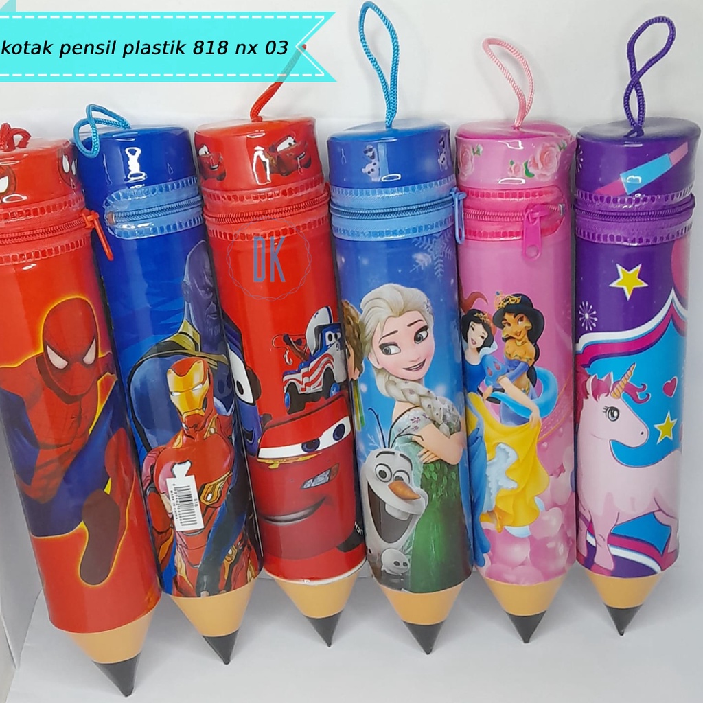 kotak pensil plastik karakter disney / kotak pensil bentuk pensil 818 NX 03