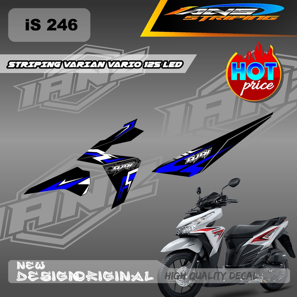 STIKER STRIPING DECAL VARIO 125 LED SIMPEL / STIKER LIST HONDA VARIO 125 LED / DECAL KERETA VARIO SEMI FULL BODY IS246