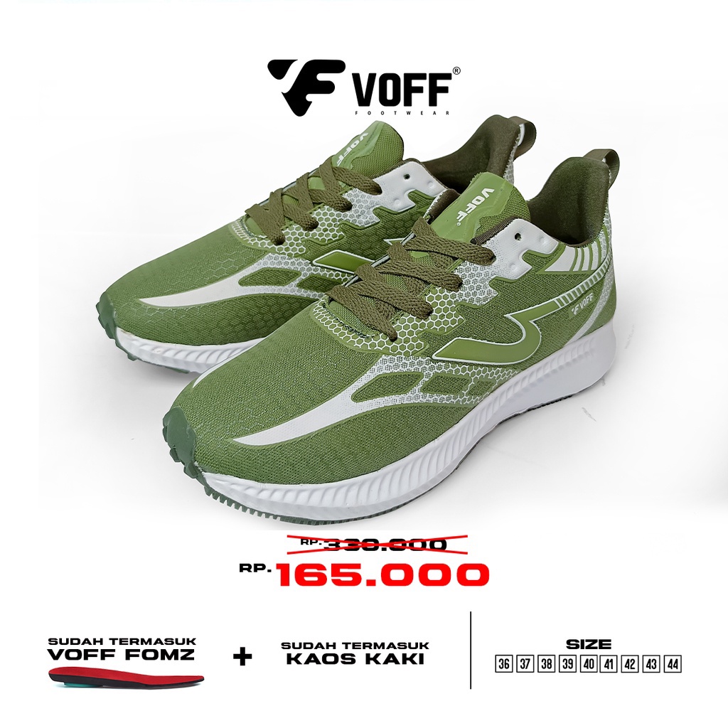 Voff - Sepatu Running Sneakers Pria Wanita Massive green edition