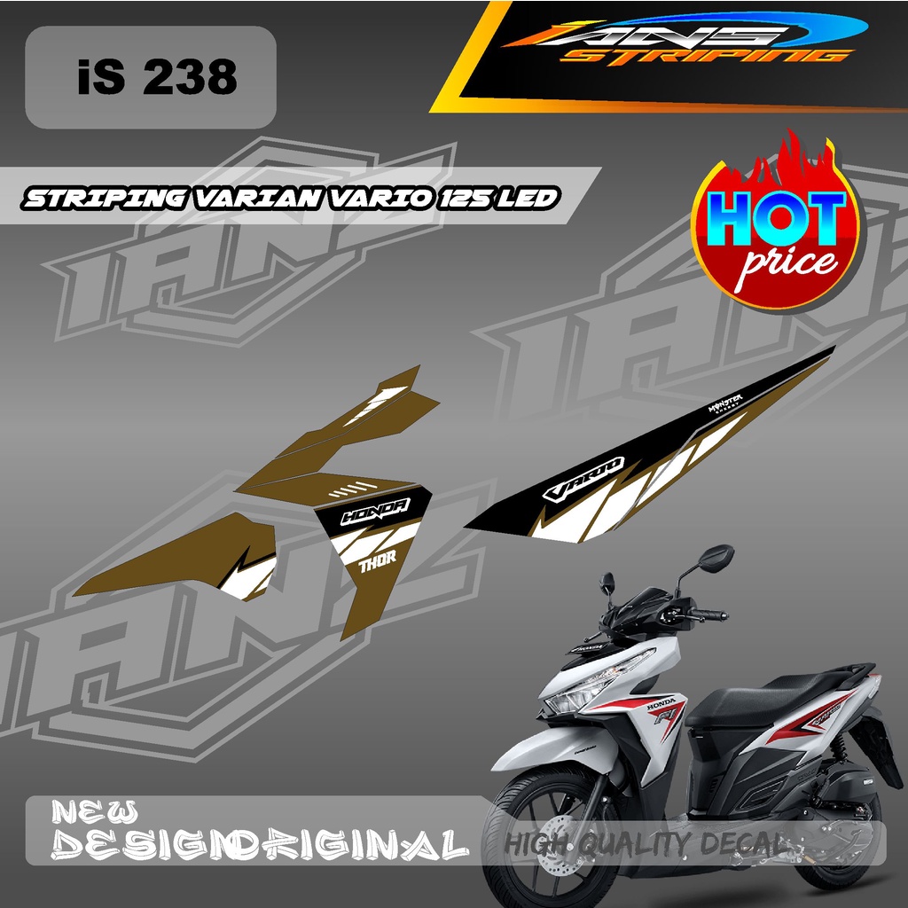 STIKER DECAL VARIO 125 LED SIMPEL / DECAL VARIO 125 LED GRAFIK RACE / STIKER KERETA VARIO 125 LED IS238