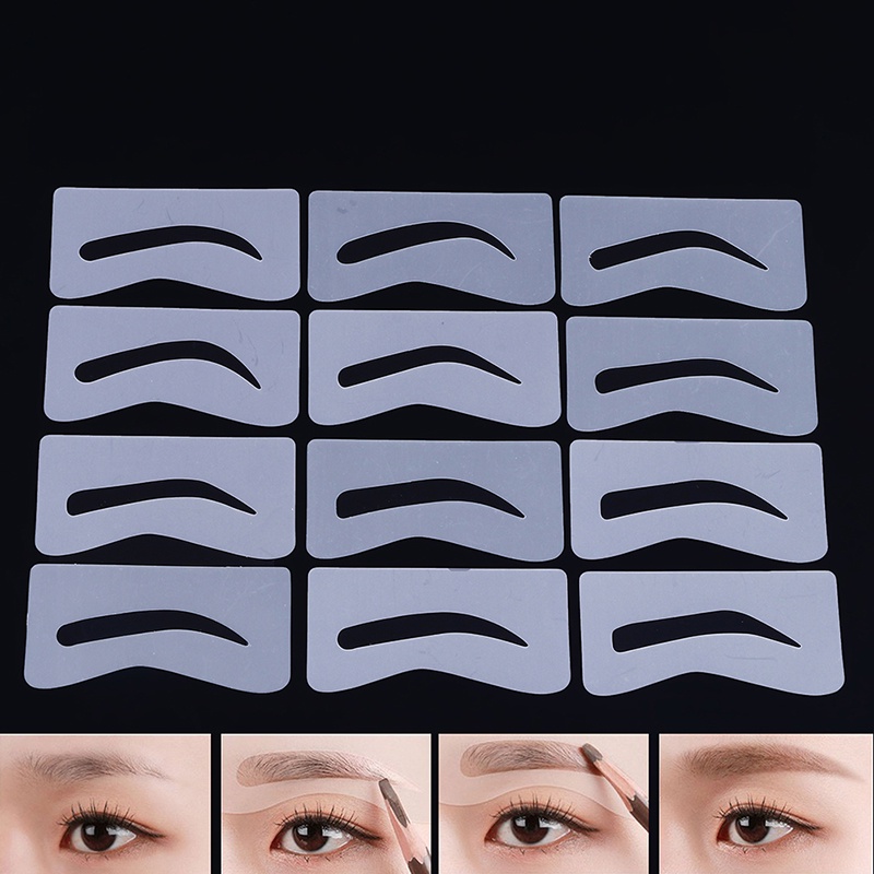 [BFID] 10pasang Pembentuk Alis Membentuk Stensil Grooming Charm Brow Card Template Makeup [ID]