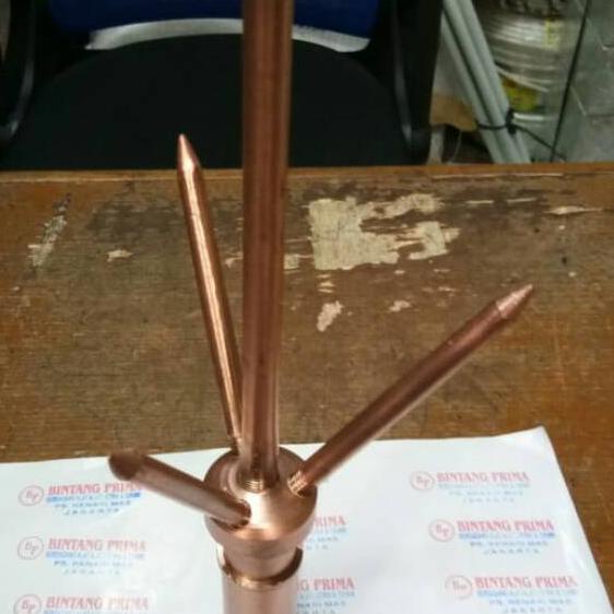 ✻ Tombak Anti Petir / Splitzen Trisula / Treesula 3/4" inch Kuningan ✧