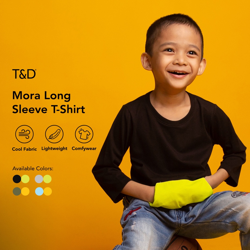 T&D Kaos Polos Boy Kerah Bulat Lengan Panjang Mora Longsleeve T-Shirt Kid