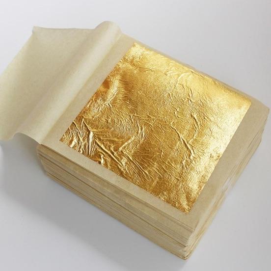 

✩ Edible Gold leaf bisa dimakan 24k sise 4.3cm (70.000 isi 10 sheets) ♧