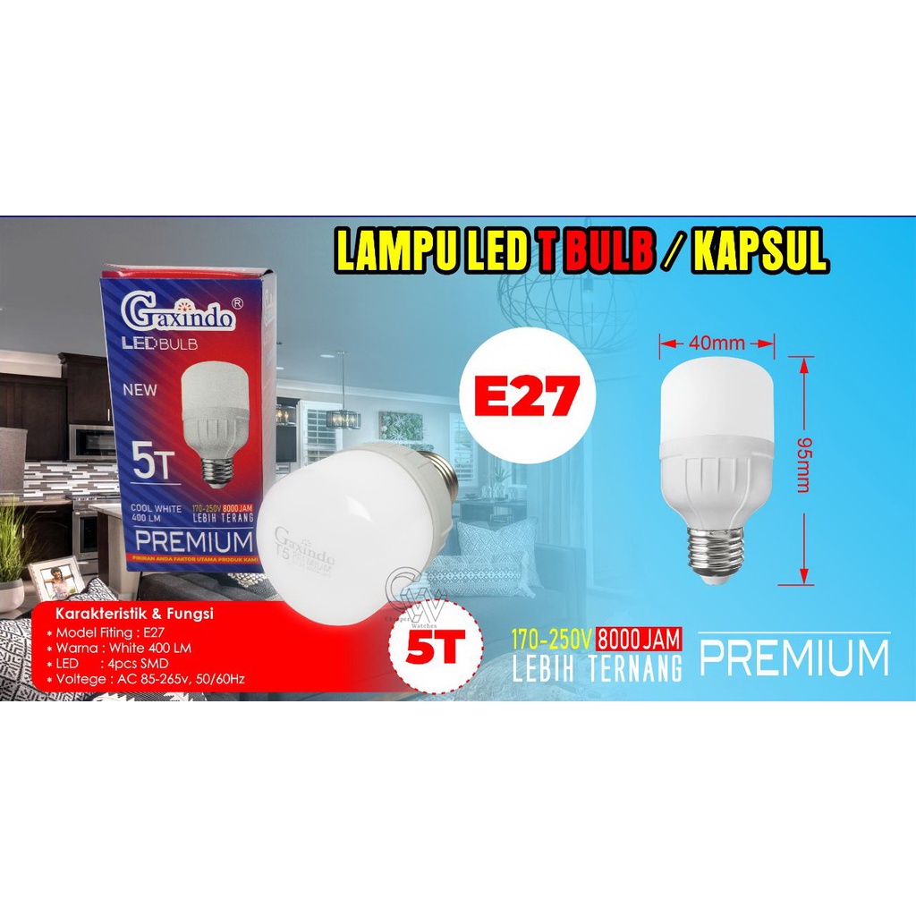 Cheaper-(10PCS)-Lampu Bohlam 5W Lampu LED E27 Lampu Tabung Premium Jumbo