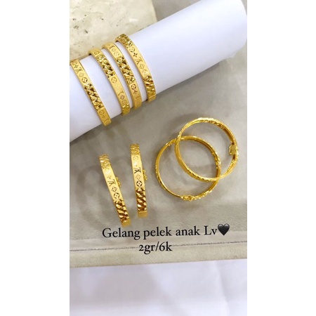 Gelang Pelek LV 6K ll Anak-Dewasa ll 2-3 Gram