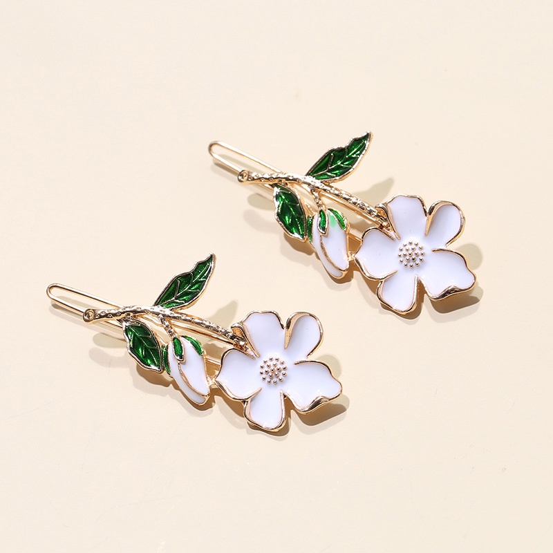 Gardenia Artistic Retro, Cream Hair Clip, Small Fresh Girl Bangs Hair Clip