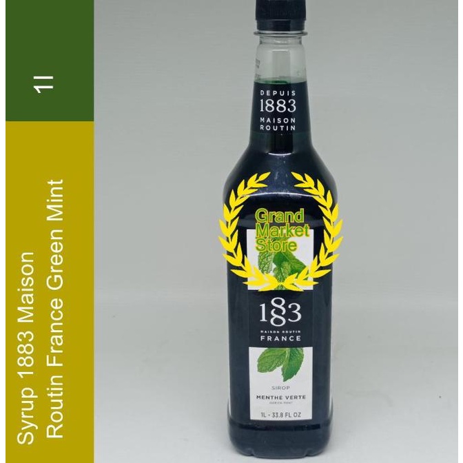 

Syrup 1883 Maison Routin France Green Mint Flavored 33.8 fl oz 1ltr hen