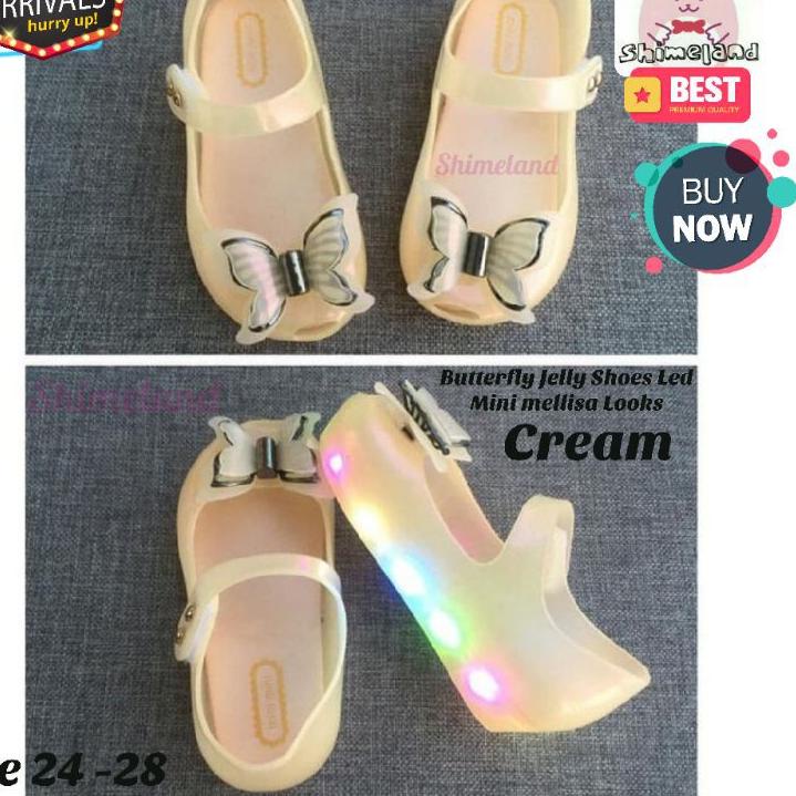 ✮ Sepatu Anak Perempuan Jelly Shoes Led Mini Mellisa Looks Flat Shoes Nyala ℗