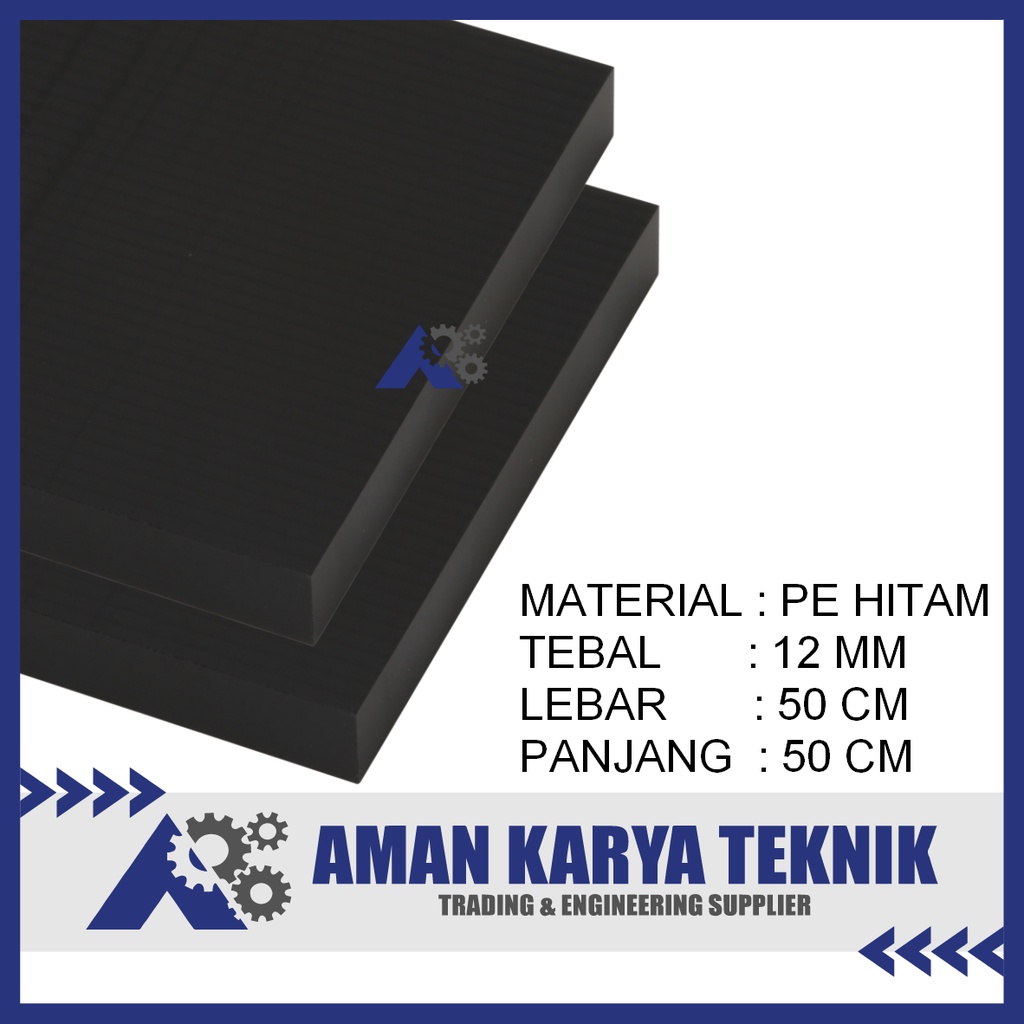 Nylon/PE Hitam Lembaran ( PE Sheet Black ) 12 mm x 50 cm x 50 cm