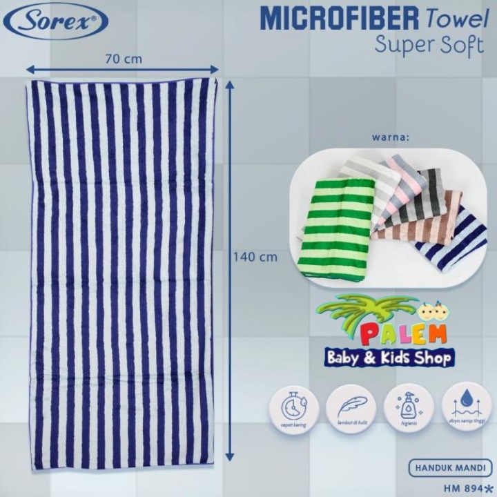 Sorex Handuk Mandi Dewasa Microfiber Towel Soft Lembut Daya Serap Tinggi HM 894