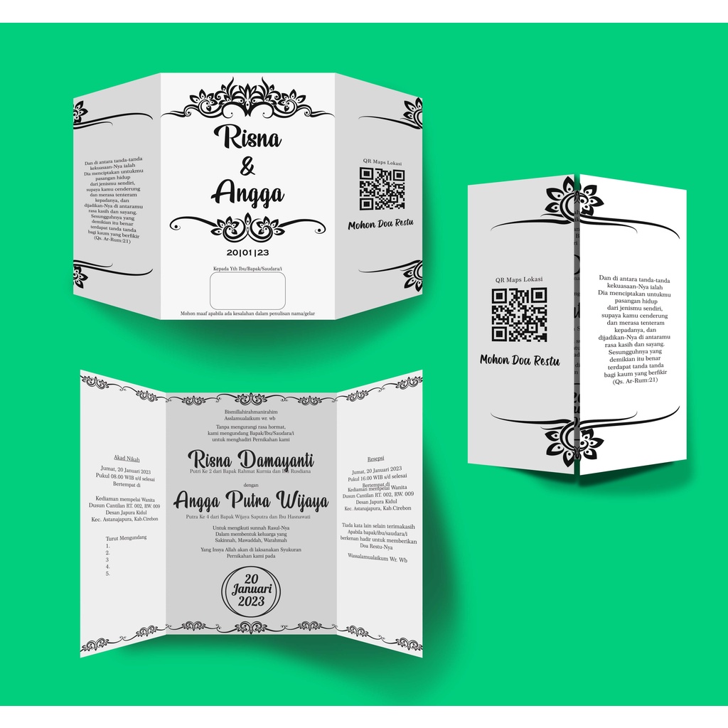 file Undangan Monochome desain simpel - source Code undangan mono