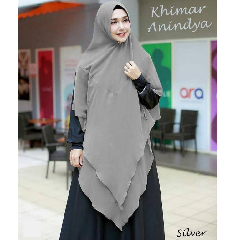 PALING DICARI Jilbab Hijab Kerudung Bergo Khimar Instan Syari 2 Layer Anindya Ceruty Babydoll Jumbo 