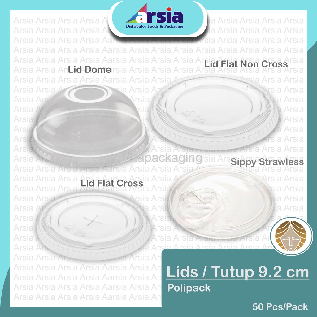 Lid Cup/Tutup Cup - Sippy Strawless/Flat Lid Non Cross/Flat Lid Cross/Lid Dome - POLIPACK (arsiapack