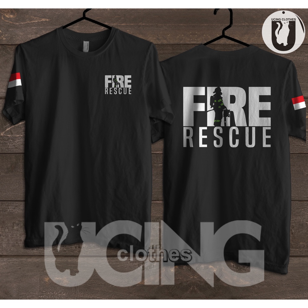 Kaos Baju Fire Rescue Pemadam Kebakaran DAMKAR Kaos Distro