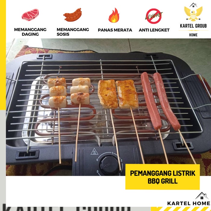 HOME ALAT PANGGANG LISTRIK GRILL SERBAGUNA BAKARAN BBQ AYAM SOSIS IKAN