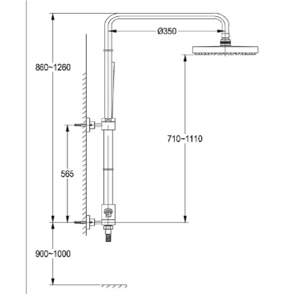 WASSER Rain Shower - ESS-C330 Shower Tiang Wasser ESS C 330