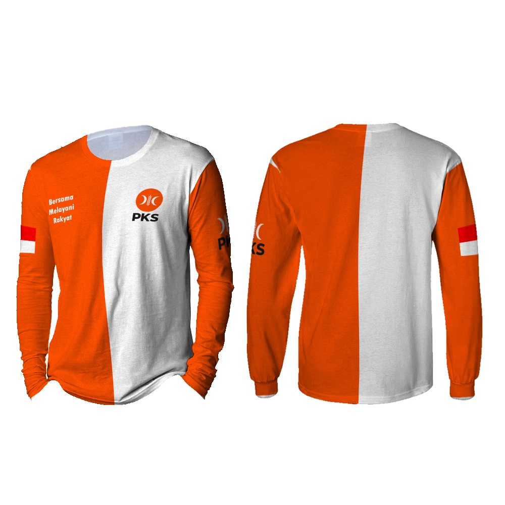 Baju Kaos PKS Ikhwan & Akhwat Logo Baru/ Baju PKS/ Lengan Panjang