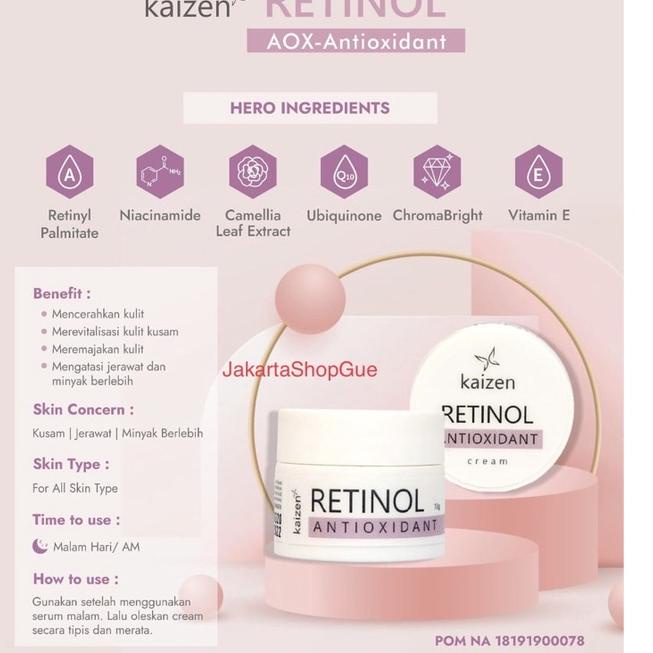 ℗ RETINOL ANTIOXIDANT RETINOL AOX ANTI OXIDANT Kaizen Cream Malam Pencerah & Antiaging / Retinol Ant