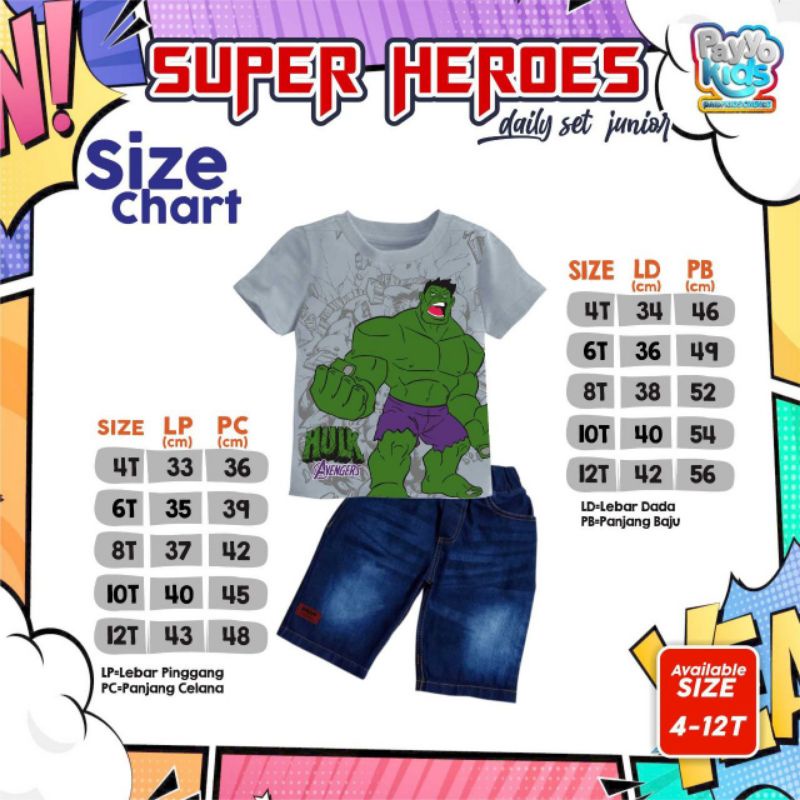 Set Jeans Super Hero by Payyo kids/setelan anak cowok 4-12T