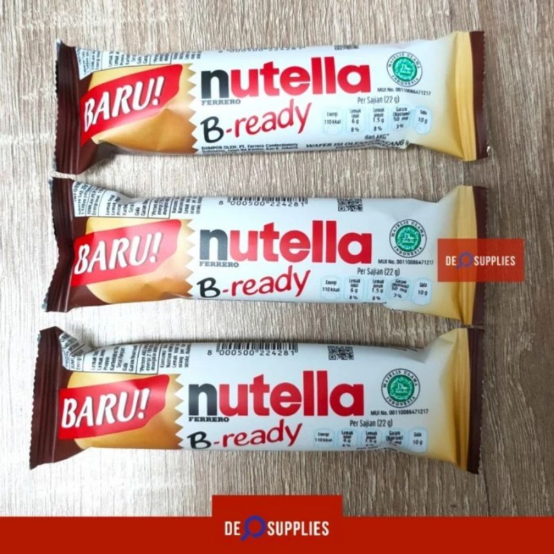 

Nutella B Ready 22gr - Wafer Hazelnut B-Ready Bready Chocolate 1pc