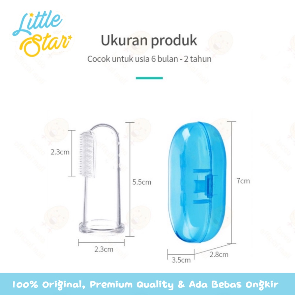 Sikat Gigi Jari Lidah Bayi Silikon Baby Tooth Brush BPA Free Premium