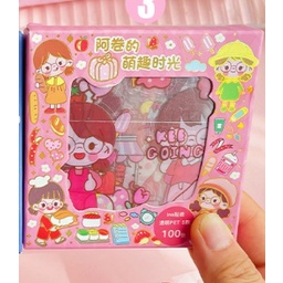 STICKER MOMO WATERPROOF ISI 100 LEMBAR PER BOX-PINK BOX KECIL 100PC