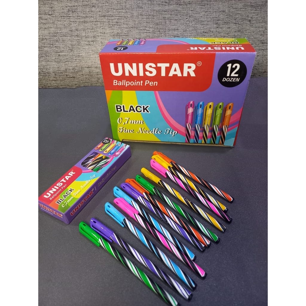 SELUSIN ( 12 PCS ) Pulpen Ulir / Pulpen Ulir UNISTAR