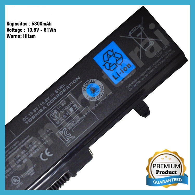 Baterai Toshiba L310 L510 L515 M300 M305 U400 PA3634U-1BRM PA3634U-1BAS