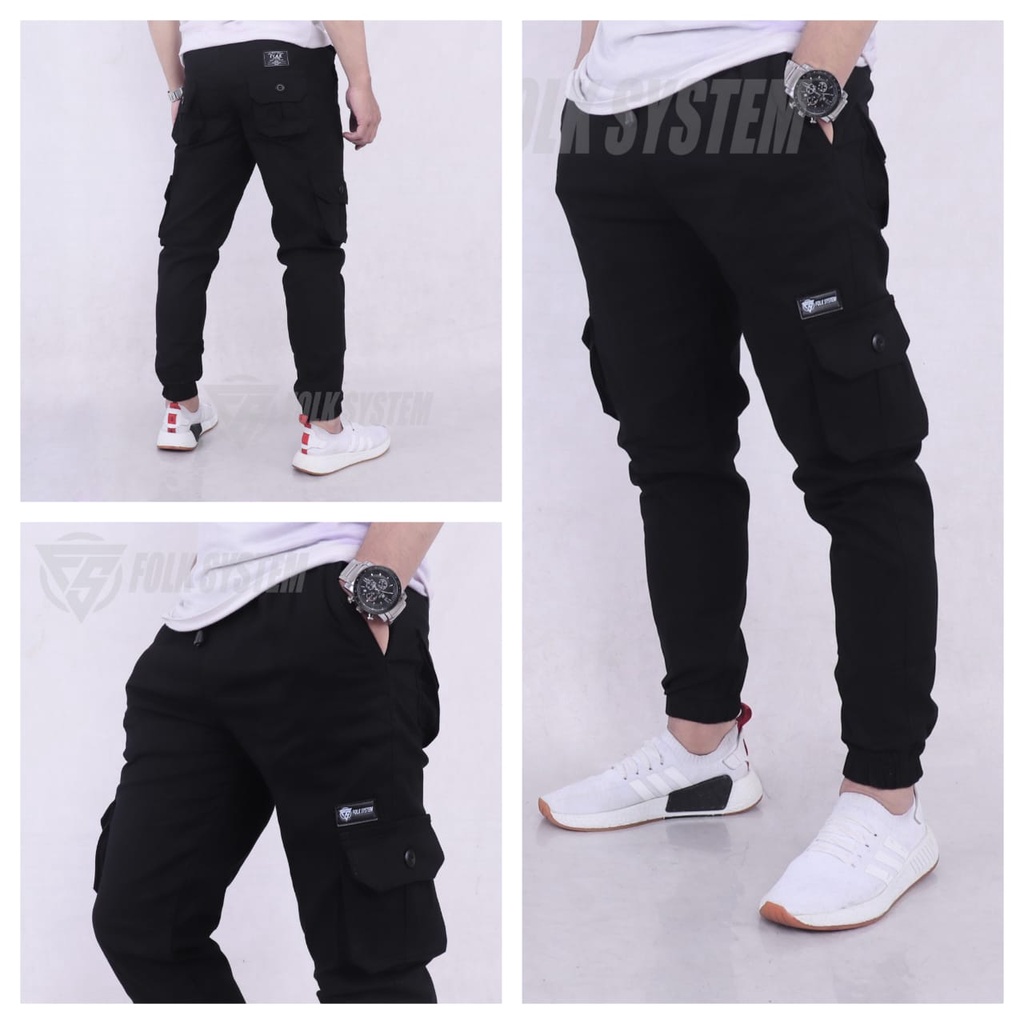 Celana Panjang Chino Jogger Cargo Pria Folksystem