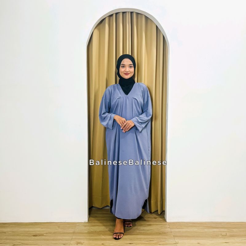 Kaftan Nazwa Jumbo Cringkle Airflow Gamis Lengan Panjang Ramadhan Baju Lebaran