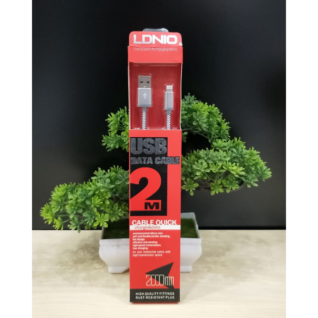 TERBARU Ldnio Ls17 Kabel Data Iph 2METER Charger cabel Lightning 2.1A 2M BY.SULTAN