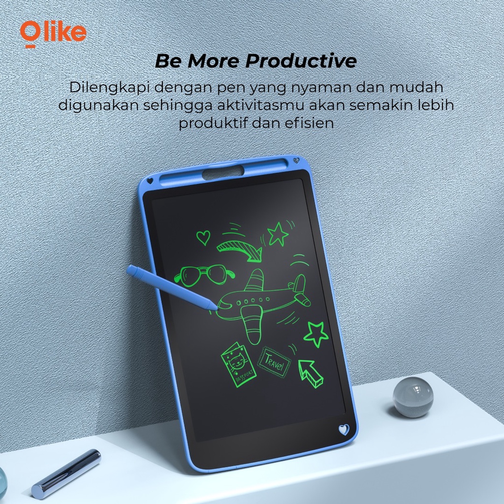 Olike LCD Writing Tablet 10.5” - Satu Warna / Papan tulis lcd / Papan Tulis Anak LCD / LCD Tablet / Eye Care Display Screen / Lock Function / Kids Tablet / Tablet Anak / Blackboard / Drawing Tablet / LCD Gambar / Olike / Papan Tulis / Dewasa