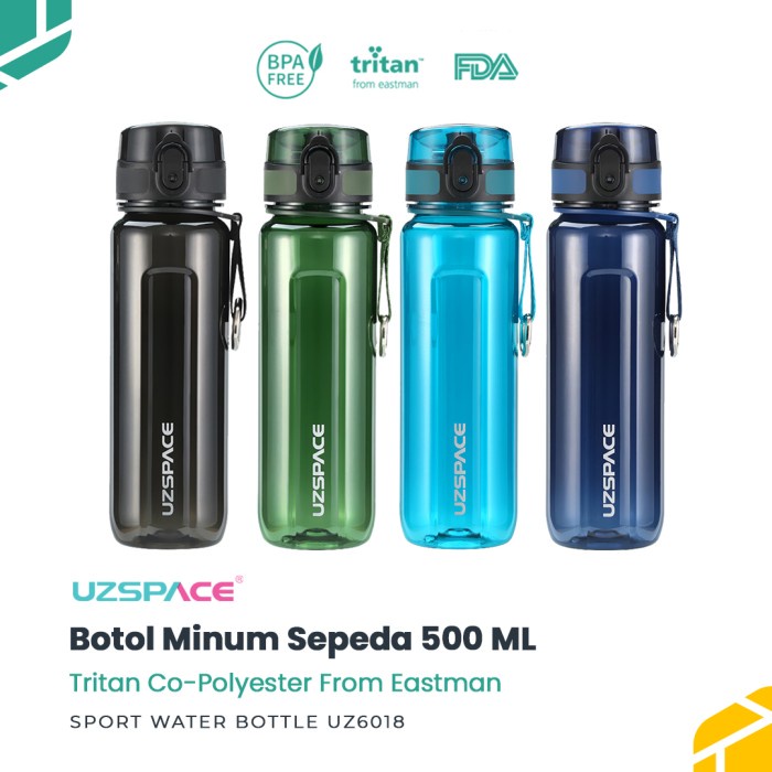 UZSPACE 6018 Botol Minum Sepeda Sport Bottle 500ml USA Tritan ORIGINAL