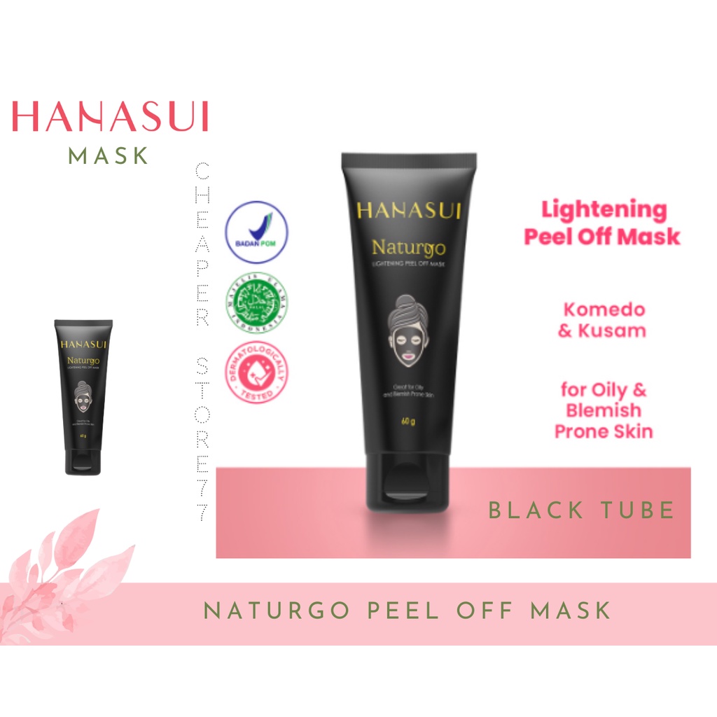 HANASUI - EGG WHITE PEEL OF MASK 80 ML - NATURGO BLACK TUBE 60 ML