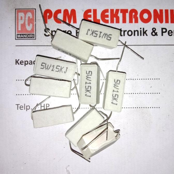 R 15k 15Kohm 15 K 5w 5watt 5 watt Resistor Kapur pcmelektrob9090 Segera Beli