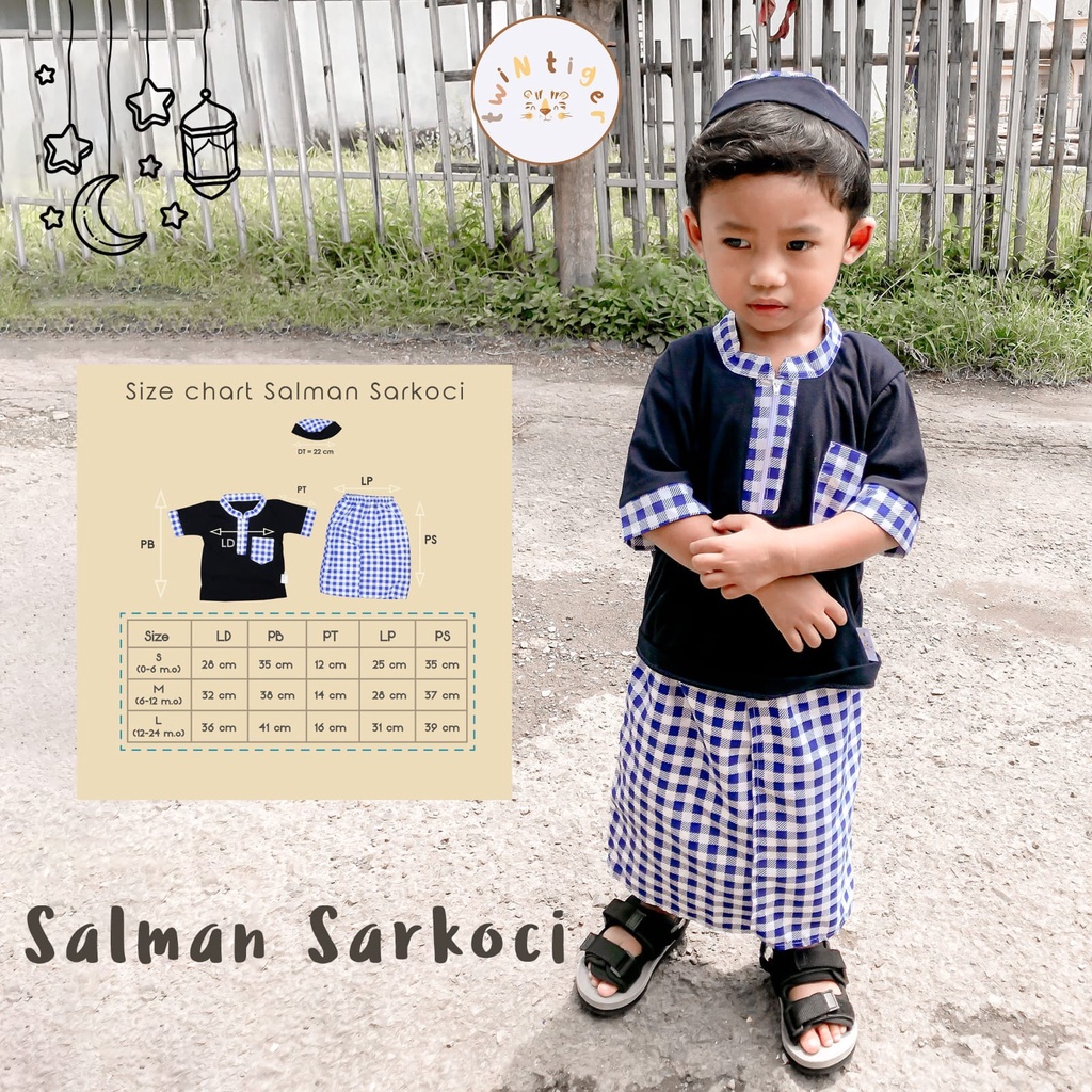 TWIN TIGER SARKOCI FARHAN 3 in 1 SARKOCI SALMAN RUBIK Baju Lebaran Baju koko Bayi Pakaian Muslim Bayi Romper KoKo Sarkoci