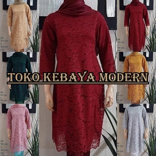 (DIJAMIN REALPICT)ATASAN KEBAYA BRUKAT/TUNIK BROKAT MODERN/TUNIK BROKAT MODERN/KEBAYA KONDANGAN/KEBAYA MODERN/KEBAYA BROKAT MURAH/KEBAYA MURAH WARNA HITAM  by restukebaya002