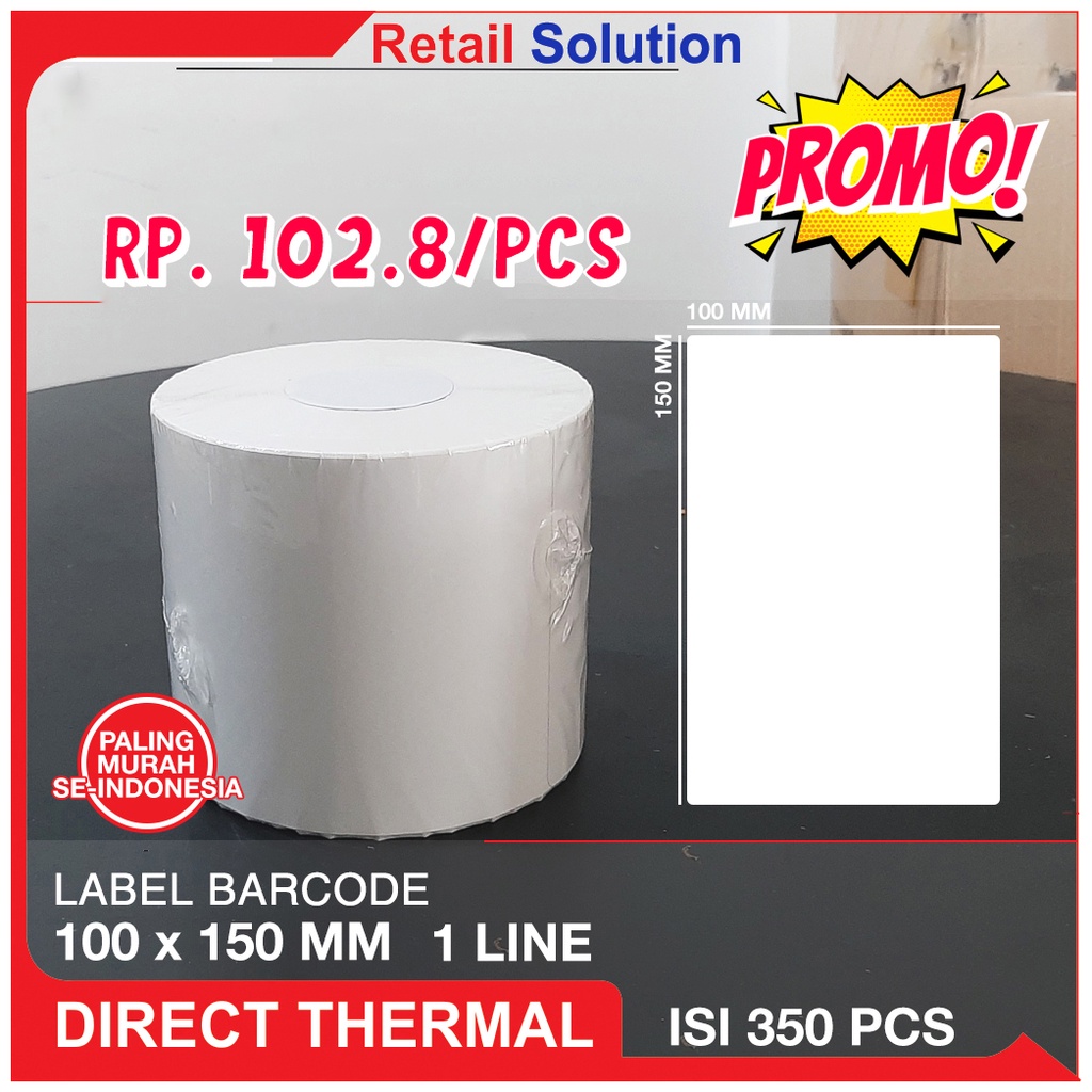 Label Thermal Resi Stiker 100x150 mm / 100 x 150 mm / 100x150mm 350pcs