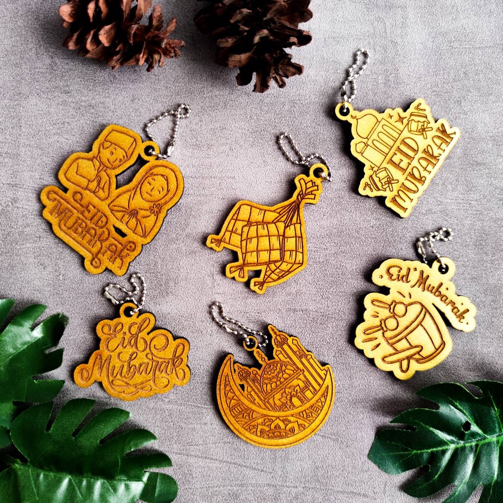 Hang Tag Idul Fitri GOLD Lebaran Kayu PREMIUM Hang Tag Gantungan Hampers