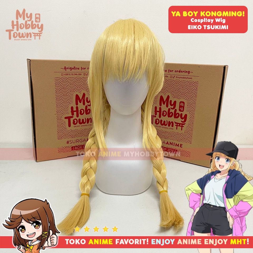 Wig Cosplay Anime Paripi Koumei Ya Boy Kongming : Eiko Tsukimi Rambut Palsu