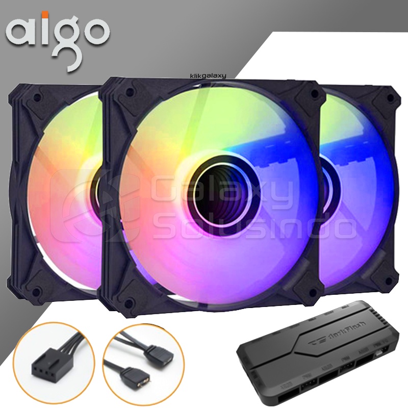 AIGO DARKFLASH Infinity 8 ARGB 120mm 3in1 Case Fan - Black