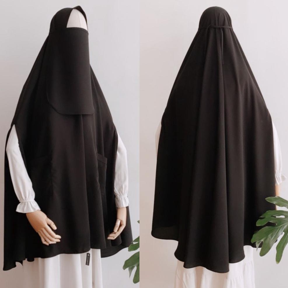 TERBARU Jilbab Instan Syari Saku Lengan Bolong Jumbo Wois Premium ASSYIFA by AISHAHIJAB.ID