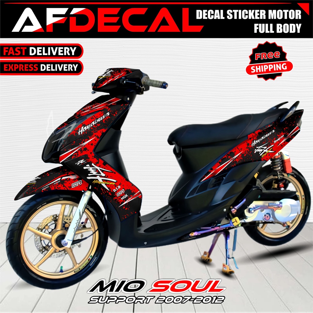 decal stiker motor fullbody mio soul hayabusa racing - decal stikcker motor yamaha mio soul keren