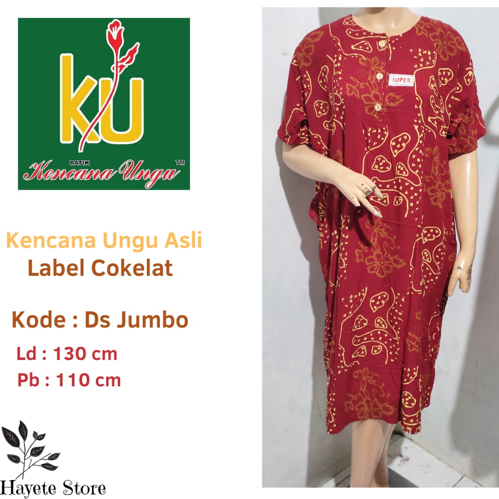 Daster Kencana Ungu Jumbo Label Cokelat Ld 130cm