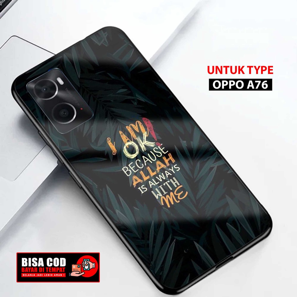 Case Oppo A76 Terbaru { QUATES.RRG ] 2D Softcase Glass Kaca Oppo A76 (Case Hp) Oppo A76 (CASING HP) 