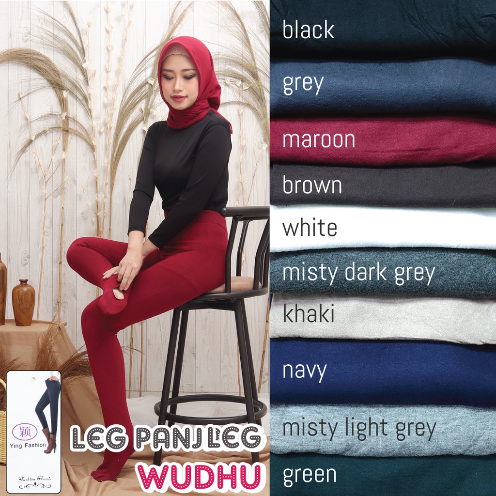 Legging Wudhu Wanita Premium / Legging Jumbo / Legging Muslimah wanita / legging polos wanita