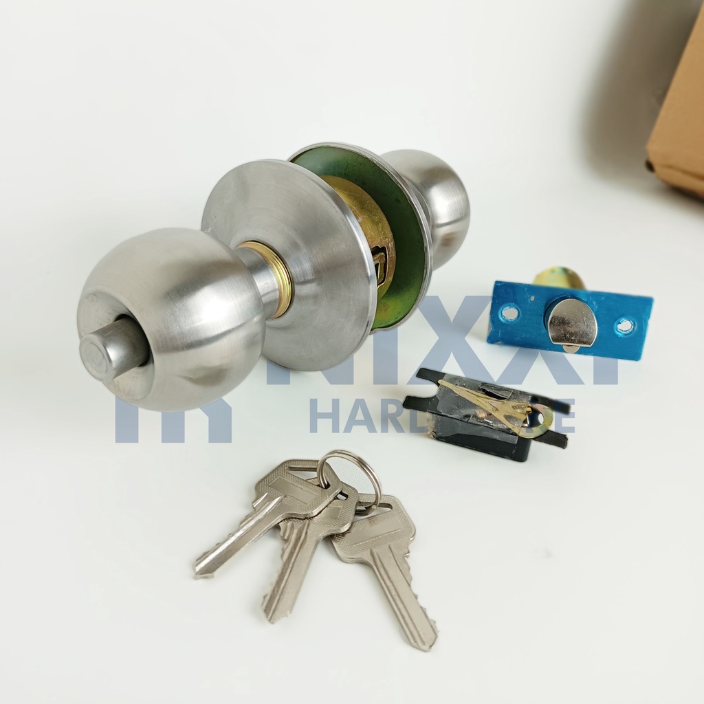 Kunci Pintu Kamar Mandi Bulat Stainless / Kunci Bulat 587/Handle Pintu