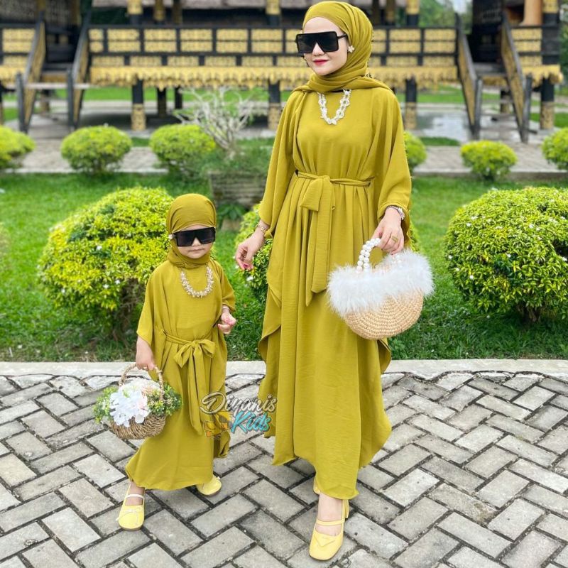 ALILA KAFTAN-kaftan/dress couple ibu dan anak usia 2-8 tahun bahan airflow