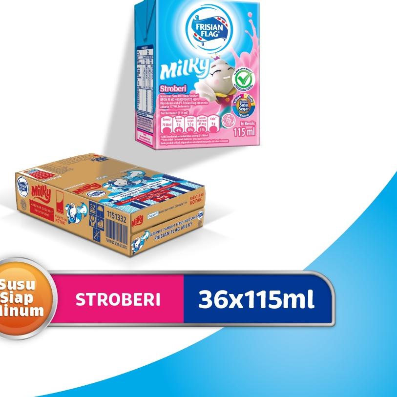 

❃ Frisian Flag Susu UHT Milky Stroberi 36 x 115 mL ♚